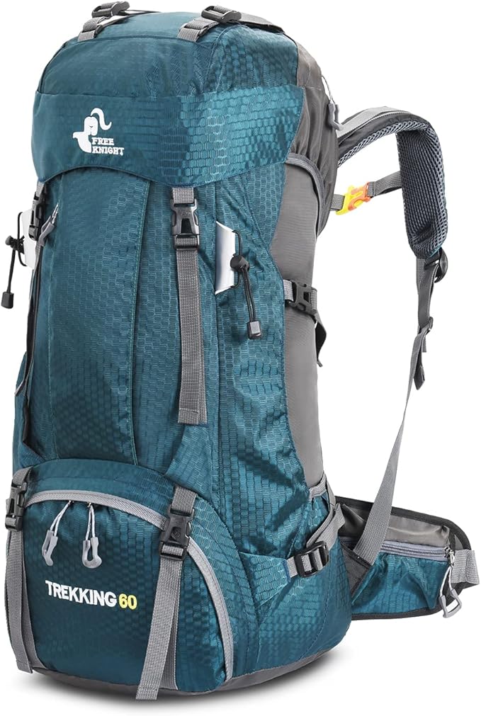 Bseash 60L Waterproof Hiking Camping Backpack with Rain Cover, Large Outdoor Sport Travel Daypack