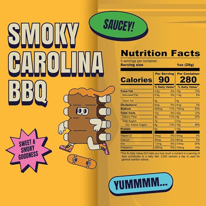Louisville Vegan Jerky Co. Traditional Variety Bundle Vegan Jerky 3 oz. 5 pack (Smoky Carolina BBQ