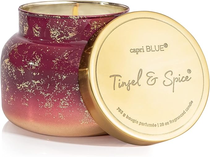 Capri Blue Glimmer Jar Candles - Luxury Holiday Scented Candles for Home - Long Lasting Soy Wax
