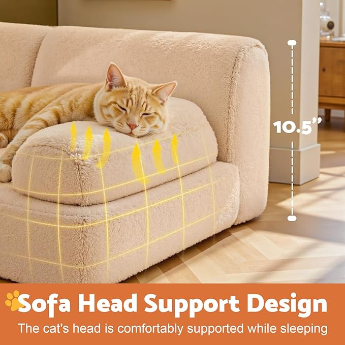 Gimars Upgrade Large Cat Bed for Indoor Cats -Added 10% More Stuff Sponge, Orthopedic Pet Couch