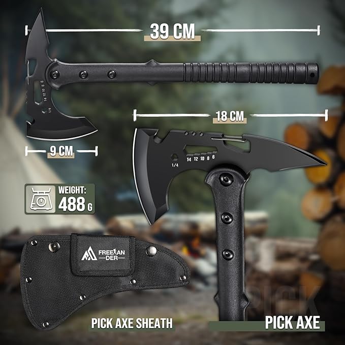 Freelander Hatchet, Sharp Outdoor Axe, Portable Camping Axe with Clip and Sheath, Durable Hatchet