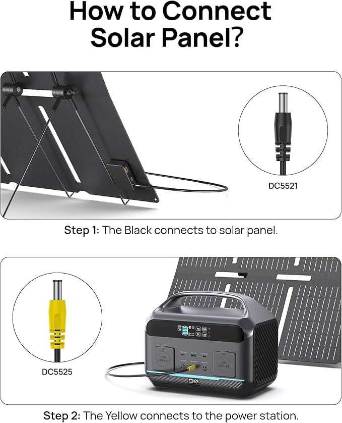 Portable Power Station with Solar Panel 100W, Solar Generator 1200W Peak, 576Wh LiFePO4 Battery