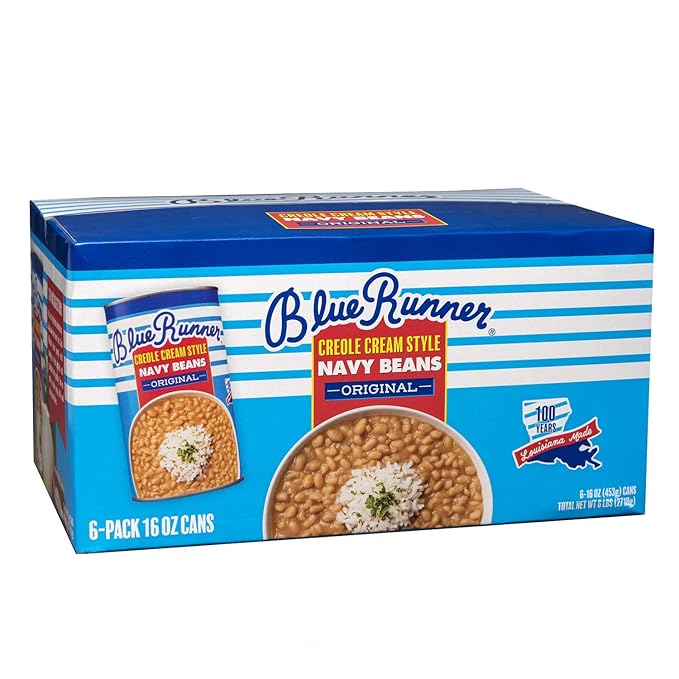 Blue Runner Creole Cream Style Navy Beans 16 Ounce (Pack of 6)