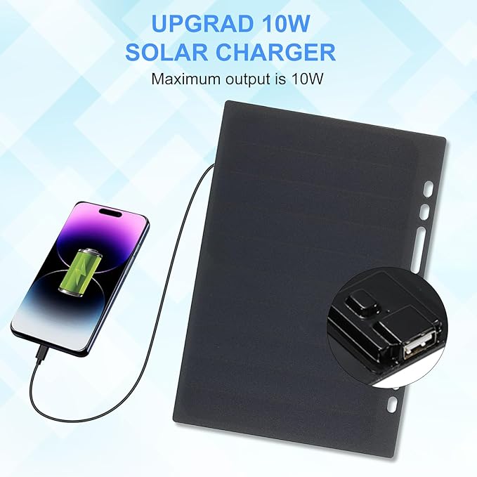 Lixada Solar Panel Charger USB Port Portable High Power Paper Shaped Monocrystalline Silicon 10W