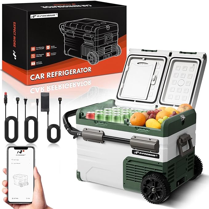 A-Premium 12 Volt Refrigerator 39QT/36.7L Portable Car Fridge Cooler, -4°F~68°F Separated Zone