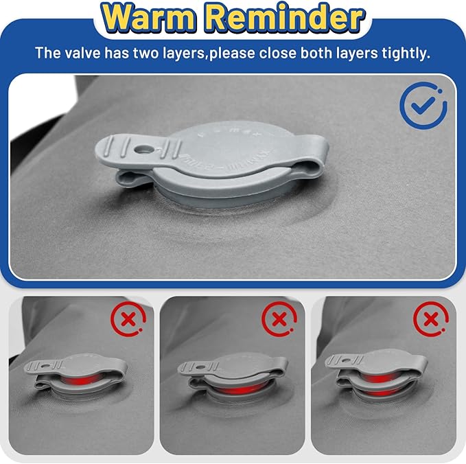 Camping Sleeping Pad, Extra Thick 6 Inch Inflatable Camping Mat with Pillow Built-in Foot Pump