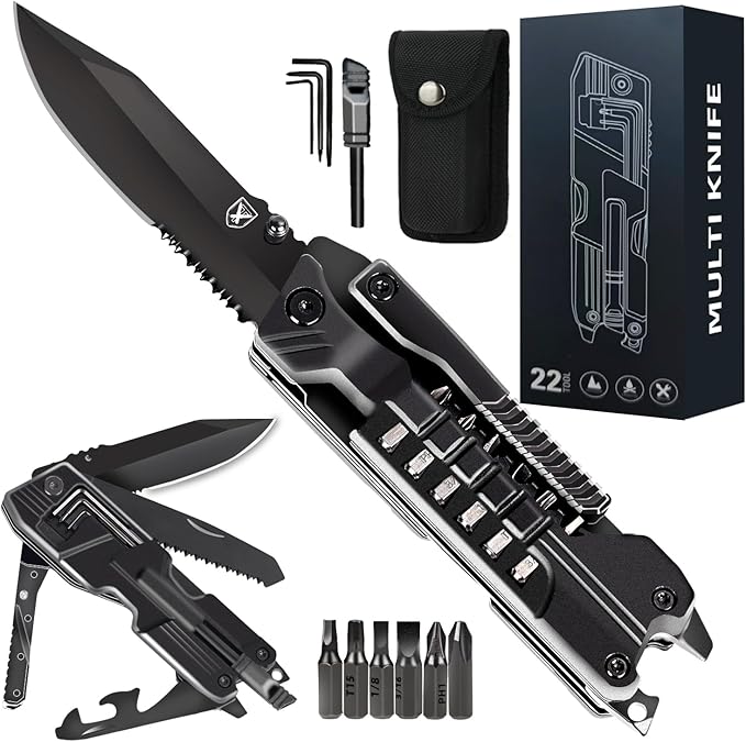 Titorld Multitool Pocket Knife Folding Knife for Men 21 in 1, Christmas Stocking Stuffers