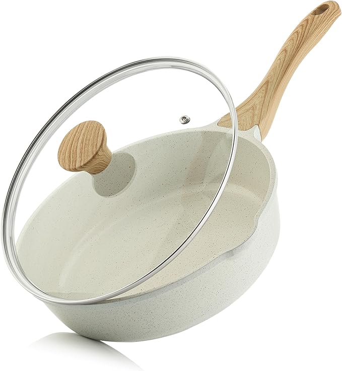SENSARTE Nonstick Ceramic Saute Pan 10 Inch/3.5QT, Non-toxic Deep Frying Pan Skillet with Lid