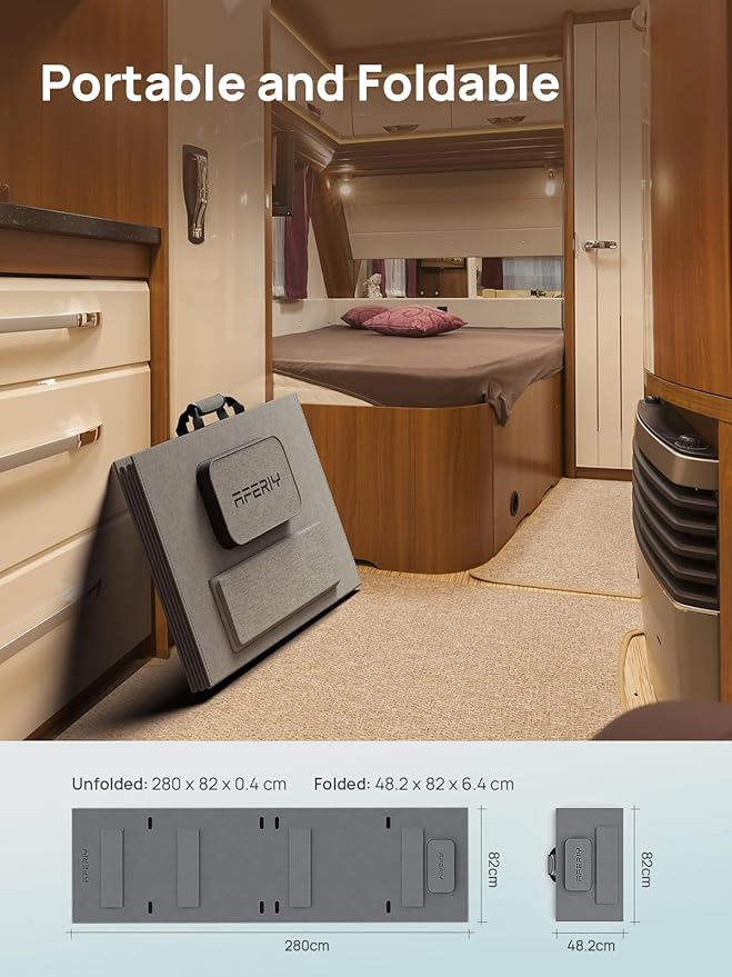 AFERIY 400W Portable Solar Panel for Power Station, 23% Conversion Efficiency Foldable Solar