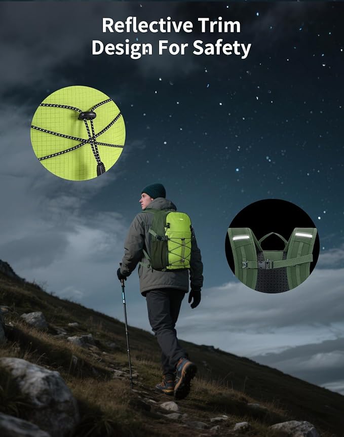 ECOHUB Small Hiking Backpack for Men Women, 20L Lightweight Travel Backpacks Water Resistant
