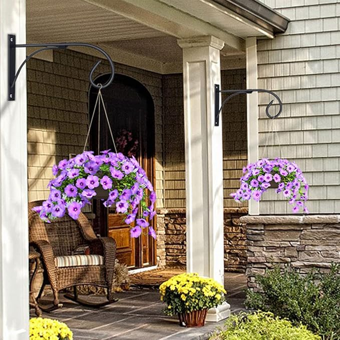 Tinsow Plant Bracket Iron Wall Hooks Straight Downcurled Hanging for Wind Chimes, Flower Baskets