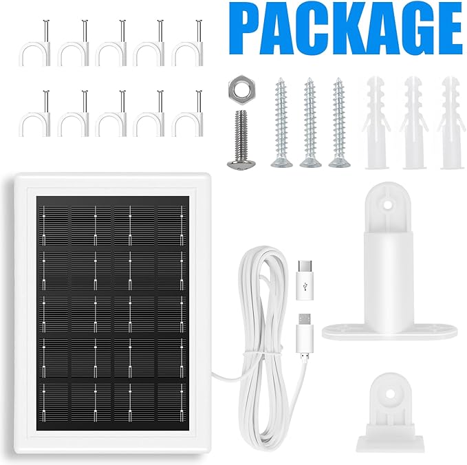 Solar Panel Charger,Solar Panels for Security Camera, Solar Panel with Micro USB & USB-C Port for
