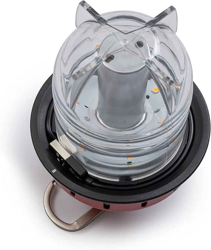 Barebones Beacon Hanging Light ??Red, Rechargeable LED Camping Lantern with Adjustable Brightness