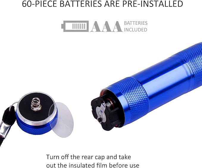 FASTPRO 4-Pack Aluminum LED Flashlights Set with AAA Dry Batteries Included and Pre-Installed