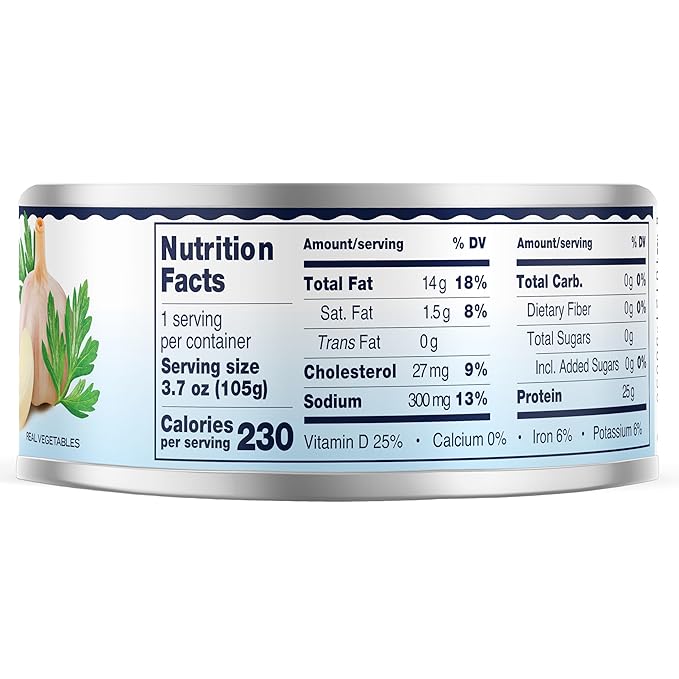 Tonnino Tuna Fish Albacore - Premium chunk in olive oil with Garlic & Herbs ??Pack of 12