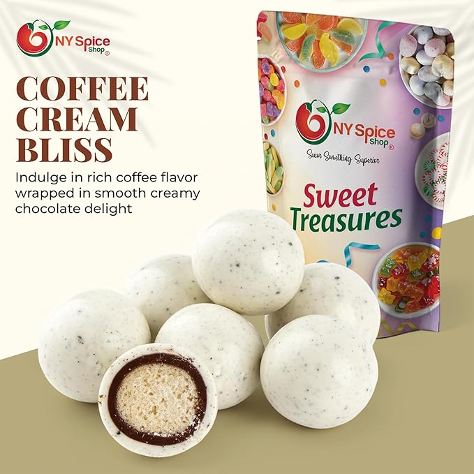 NY Spice Shop Coffee & Cream Chocolate Malt Balls Party Decorations - 1 Pound Malted Milk Ball