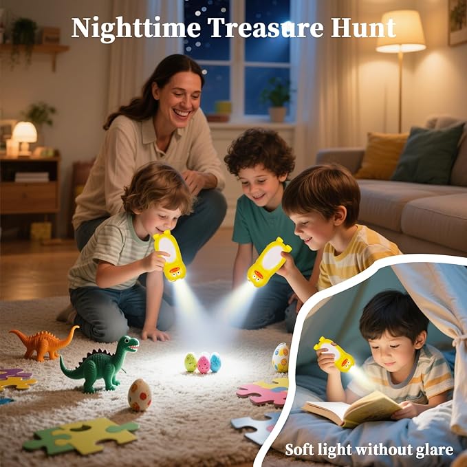 KunHe 8 Pack Animal Flashlights for Kids 2 in 1 Toddler Flashlight Camping Lantern Flashlights