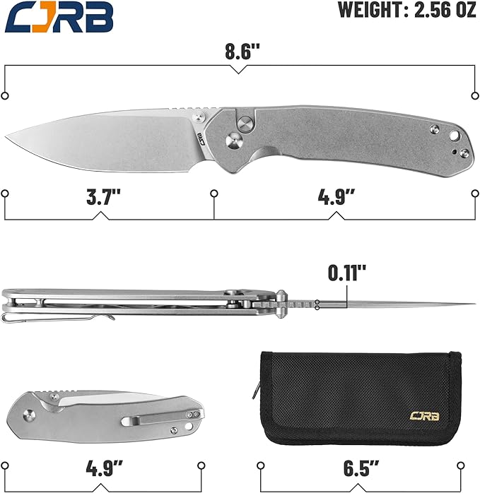CJRB CUTLERY Pocket Knife Pyrite (J1925L) Button Lock EDC Large Foldable Knife AR-RPM9 Steel Blade