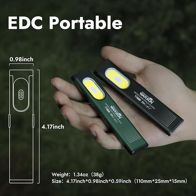 WARSUN T7PRO EDC Flashlight, Compact Multi-Mode Pocket LED Flashlight, USB-C Rechargeable, IPX4