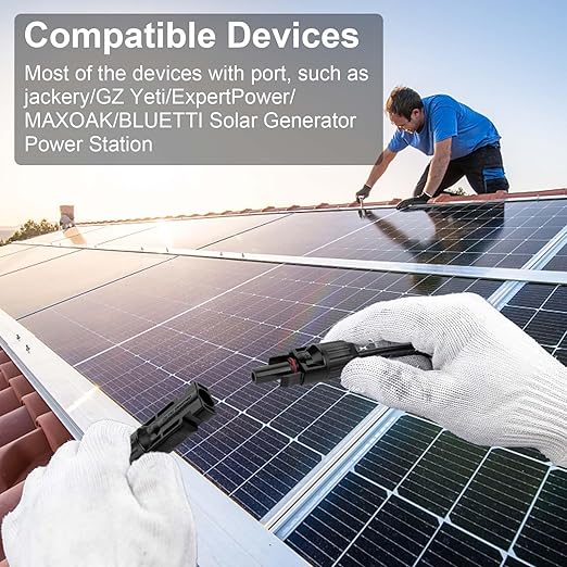 50FT 10AWG Solar Panel Extension Cable with Female and Male Connectors, Solar Cable for Solar