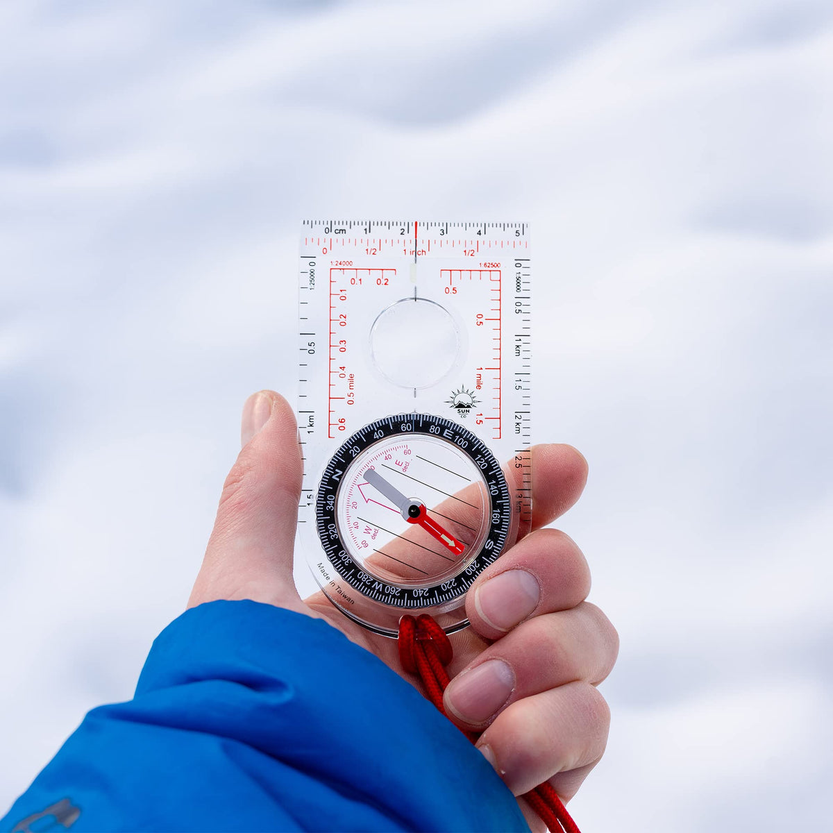 Sun Company ProMap - Ultra Lightweight Baseplate Map Compass with Declination Scale - Accurate