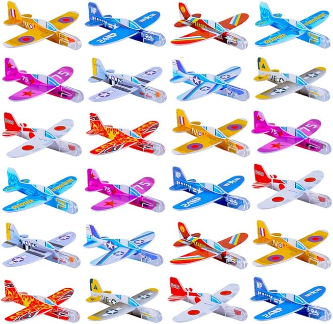Manmel 50 Pcs Foam Gliders Planes Toys for Kids, Paper Airplane, Party Favors Goodie Bag Stuffers