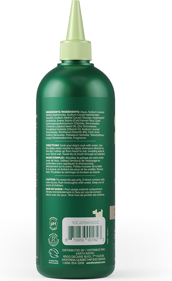 Earth Rated 3-in-1 Deshedding Dog Shampoo and Conditioner, Deodorizing Oatmeal Shampoos for Dogs
