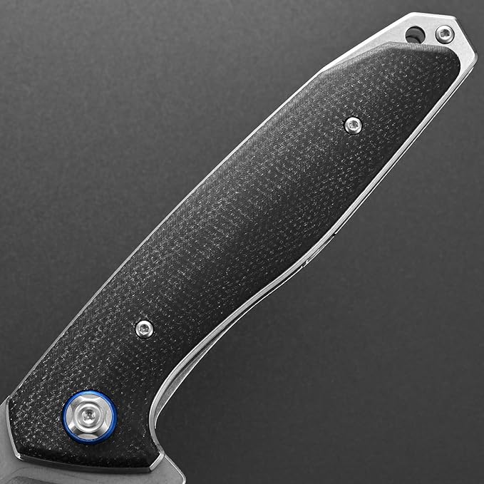 Eafengrow EF972 Folding Knife, D2 Steel Blade Micarta Handle Pocket Knife Folder for Outdoor