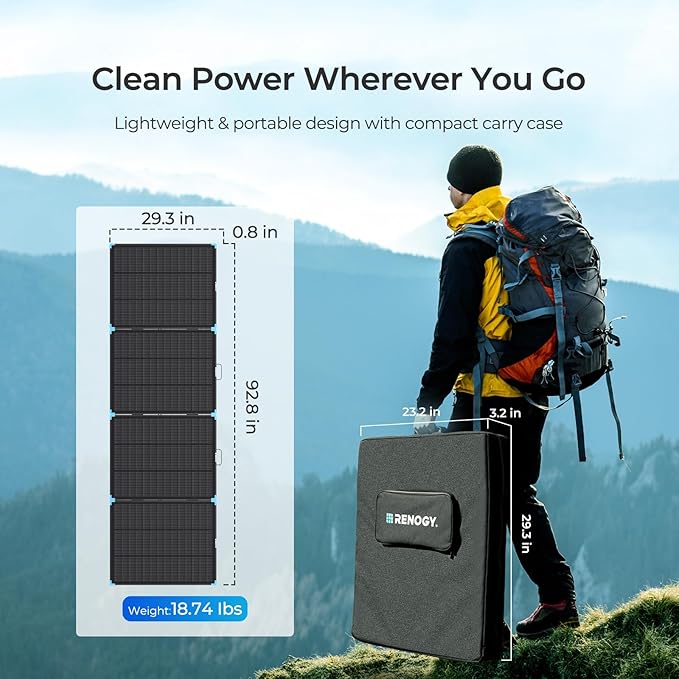 Renogy 300W Portable Solar Panel Suitcase, 25% High Efficiency N-Type Foldable Solar Charger for