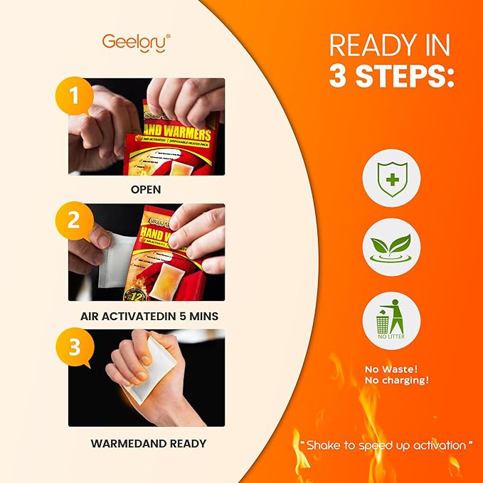 Hand Warmers Disposable 500/375/240/125/90/55/30 Pcs, Long-Lasting Up to 12 Hours for Warm Body
