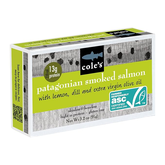 Cole's Patagonian Smoked Salmon Fillet w/Lemon & Dill in Extra Virgin Olive Oil | 3.2 oz