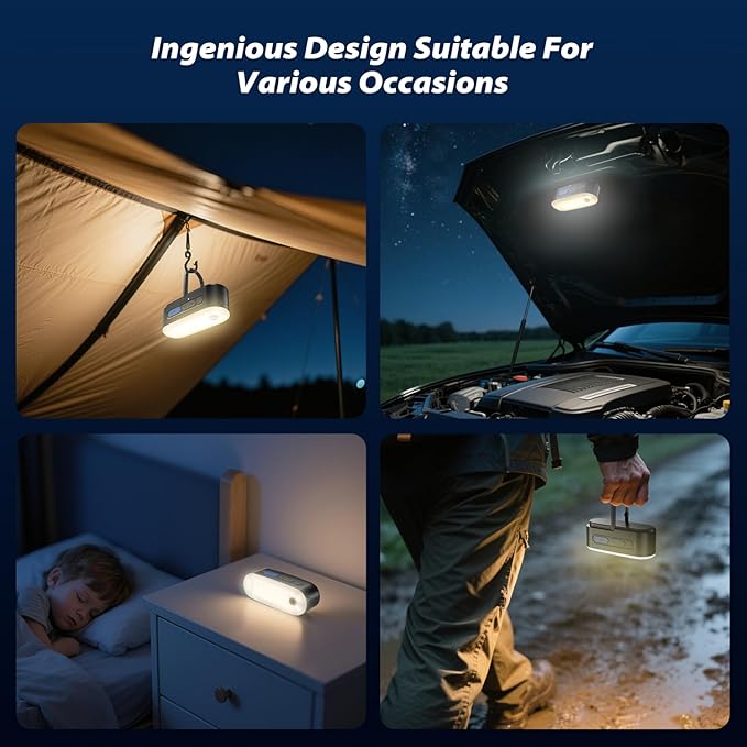 Motion Sensor Camping Lights,Rechargeable Camping Lantern, Portable Hanging Tent Lights,IPX5