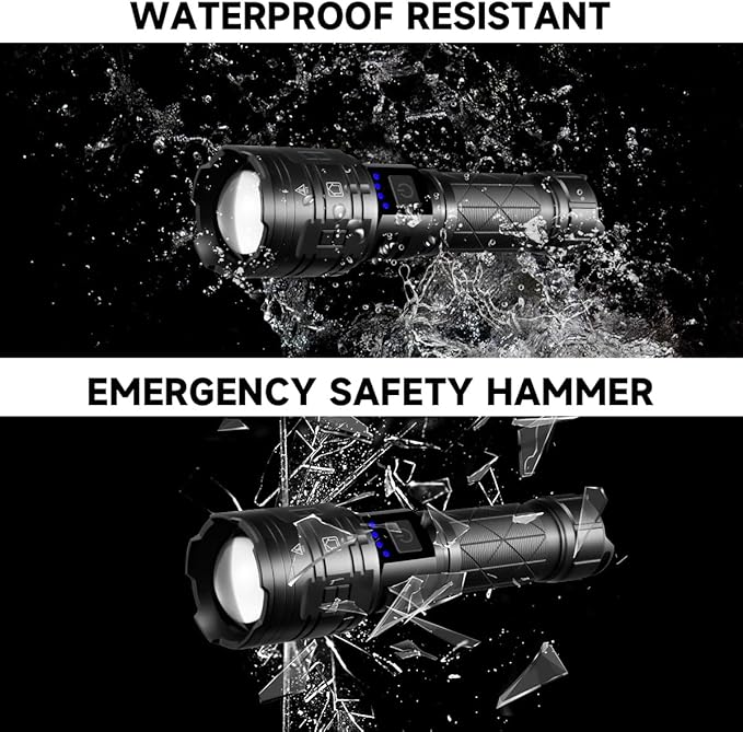Rechargeable Flashlights High Lumens, Powerful Tactical Flashlights, 5 Modes LED Flashlight