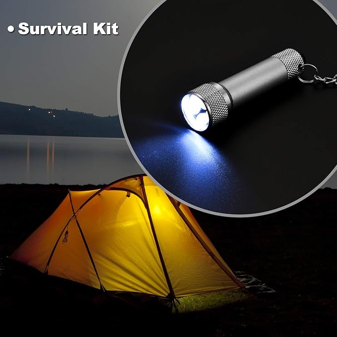 Honoson 30 Pieces Mini Led Flashlight Keychain Portable 5 Bulb LED Flashlight for Camping Party