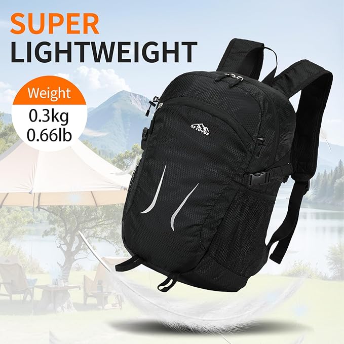 Large Hiking Daypack,30L Water Resistant Hiking Backpack Packable Lightweight Travel Day Pack for