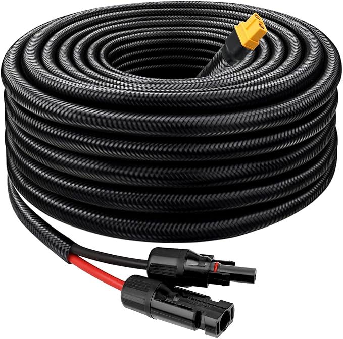 Solar to XT60 Cable 10AWG 15FT Solar Connector to XT60 Adapter Cable for Solar Panel to Battery RV