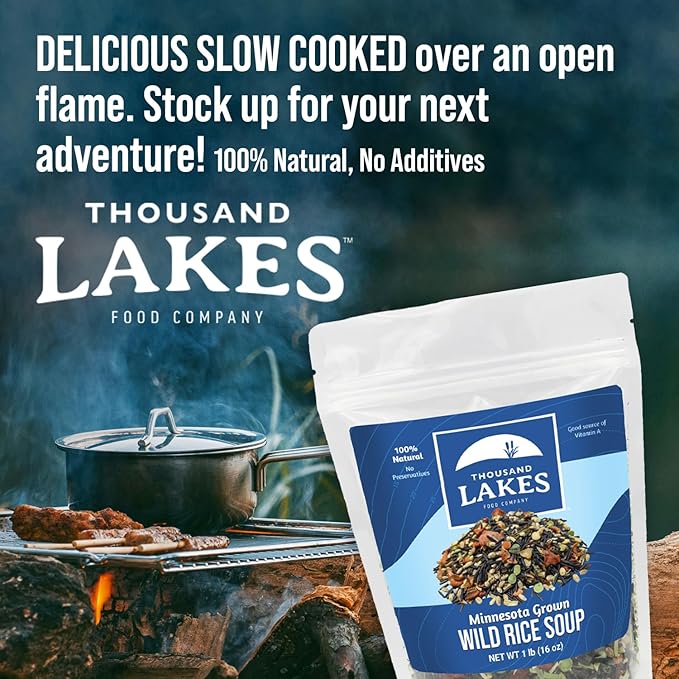 Thousand Lakes Minnesota Wild Rice Soup Mix with Vegetables - 1 pound | Fat Free | 20+ Servings |