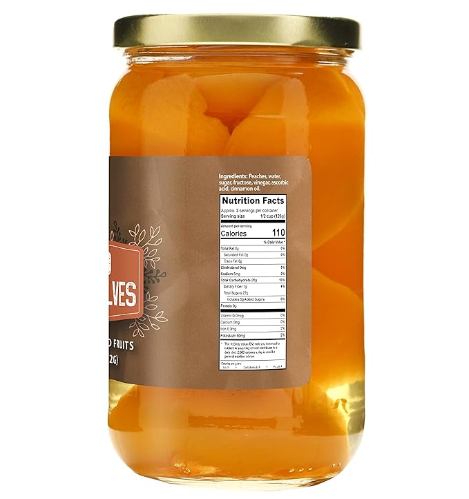 Green Jay Gourmet Spiced Peaches in a Pint Jar - Fresh Hand Jarred Fruit for Cooking & Pantry