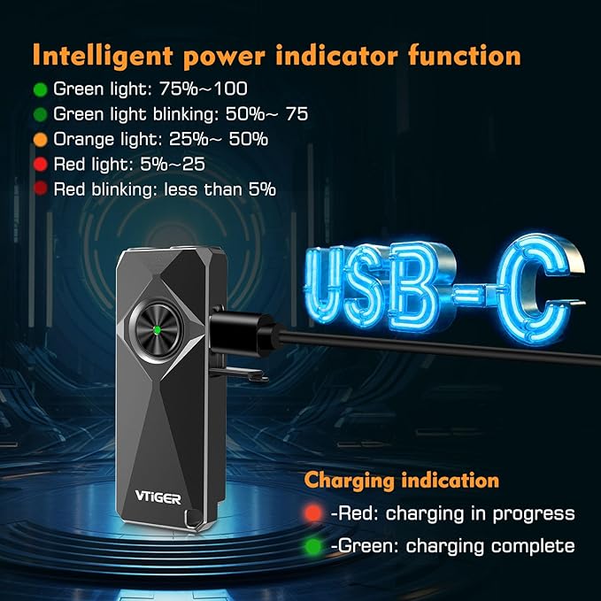 VTIGER K1 800 High Lumens Key Chain Light, Small EDC Rechargeable Keychain Flashlight, Compact LED