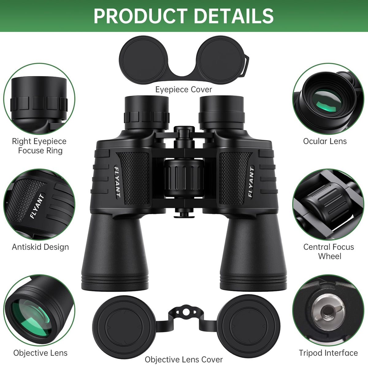 20x50 High Powered Binoculars for Adults, Waterproof Compact Binoculars with Low Light Vision for