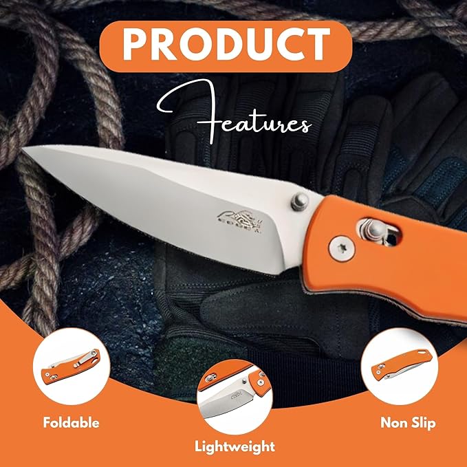 Rite Edge Premium 4.25" Moss G10 Rolling Lock (RLS) Folding Knife ??Stainless Steel Blade, Green