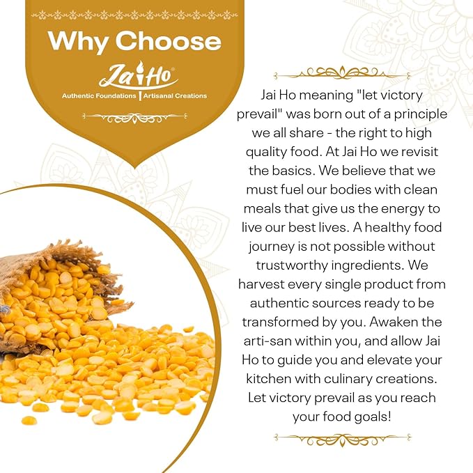 Jai Ho Certified Organic Toor Dal 4 lb | Pigeon Peas Hulled Split | Indian Toor Dal | USDA Organic