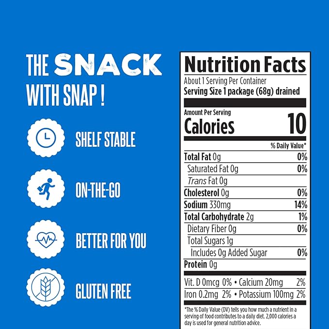 SuckerPunch Classic Dill Pickle Chips, Snack Pack, Gluten Free, Kosher, Sugar Free, Low Calorie