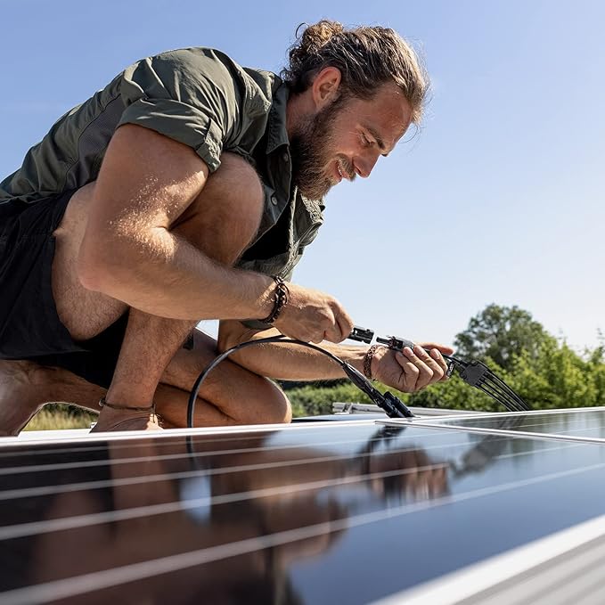 BougeRV Solar Y Branch Connectors Extra Long Solar Panel Parallel Connectors 1 to 4 Solar Cable