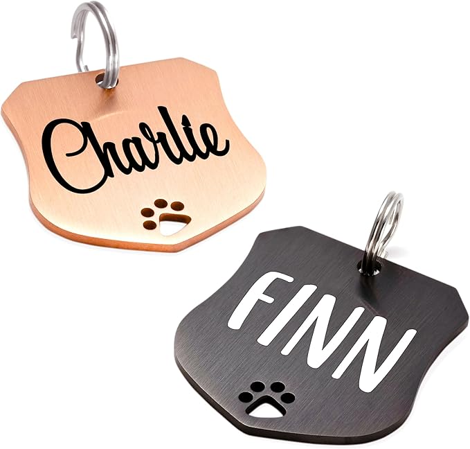 Ultra Joys Dog Tags Personalized for Pets - Hollow Paw Custom Pet ID Tag - Engraved Dog Tag for