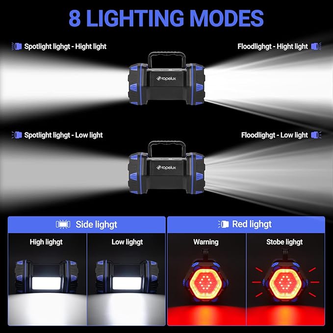 Led Camping Lantern Rechargeable, Camping Flashlight 1500LM, 8 Light Modes, Camping Lights 4800