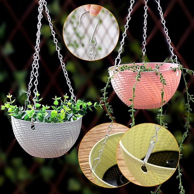 YINGFENG 197 Inch DIY Silver Hanging Basket Chains, Adjustable Length, Decorative Metal Chain with