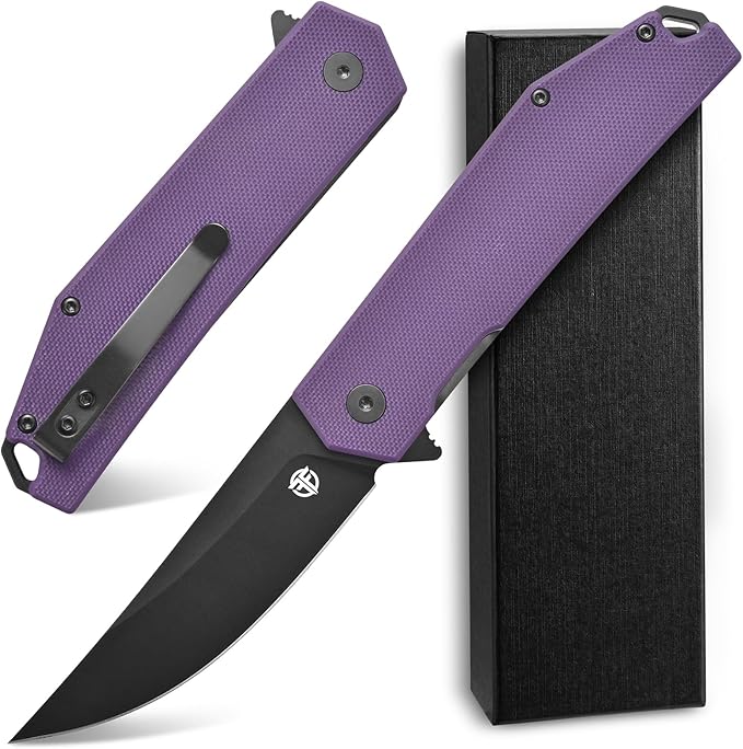 FF18 Folding Pocket Knife,AUS-8 Steel Blade G10 Handle EDC Tool Knife for Outdoor