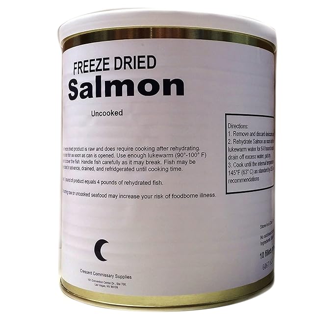 Military Surplus Freeze Dried Salmon Fillets Uncooked 16 Oz Long Shelf Life Emergency Survival Food
