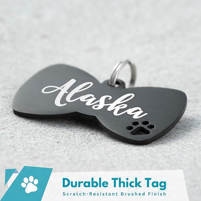 Ultra Joys Dog Tags Personalized for Pets - Hollow Paw Custom Pet ID Tag - Engraved Dog Tag for
